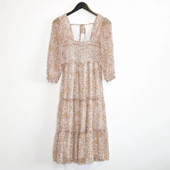 SINCERELY JULES Tie Back Tiered Ruffle Floral Dress - Picture 2 of 6